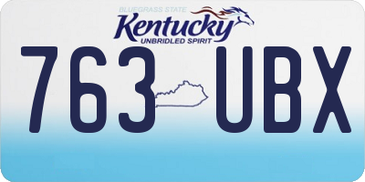 KY license plate 763UBX