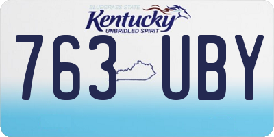 KY license plate 763UBY