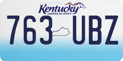 KY license plate 763UBZ