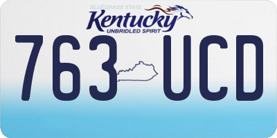 KY license plate 763UCD