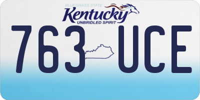 KY license plate 763UCE