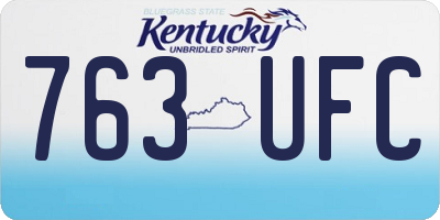 KY license plate 763UFC