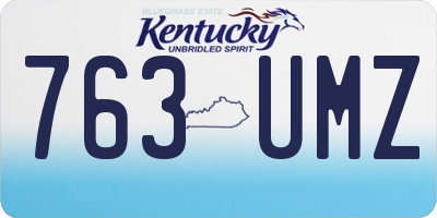 KY license plate 763UMZ