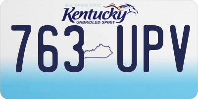 KY license plate 763UPV