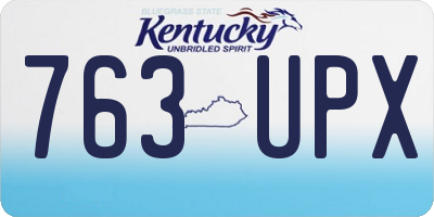 KY license plate 763UPX