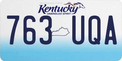 KY license plate 763UQA