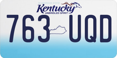KY license plate 763UQD