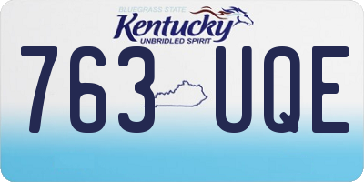 KY license plate 763UQE