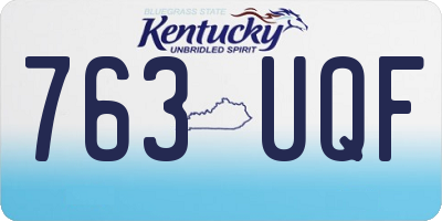 KY license plate 763UQF