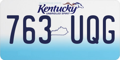 KY license plate 763UQG