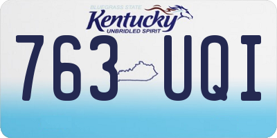 KY license plate 763UQI