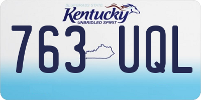 KY license plate 763UQL