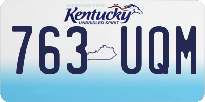 KY license plate 763UQM