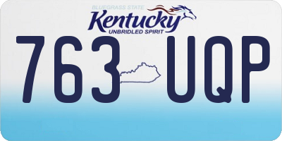 KY license plate 763UQP