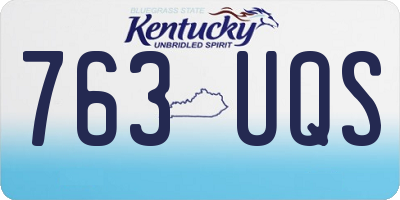 KY license plate 763UQS