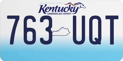 KY license plate 763UQT