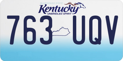 KY license plate 763UQV