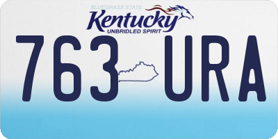 KY license plate 763URA