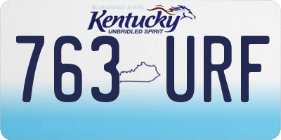 KY license plate 763URF
