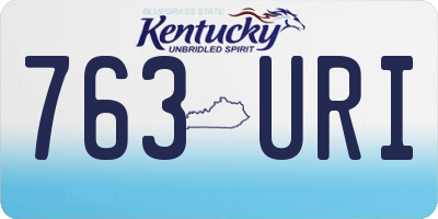 KY license plate 763URI