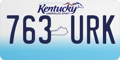 KY license plate 763URK