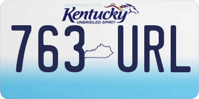 KY license plate 763URL