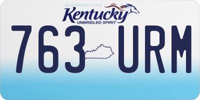KY license plate 763URM