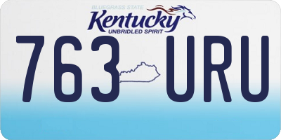 KY license plate 763URU