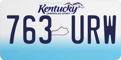 KY license plate 763URW