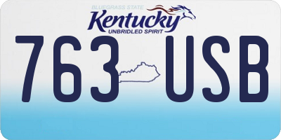 KY license plate 763USB