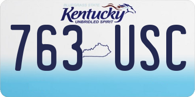 KY license plate 763USC