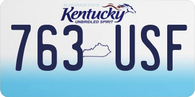 KY license plate 763USF