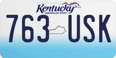 KY license plate 763USK