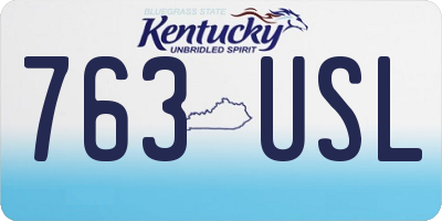 KY license plate 763USL