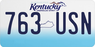 KY license plate 763USN