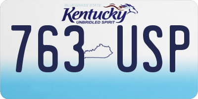 KY license plate 763USP