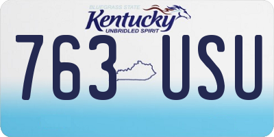 KY license plate 763USU