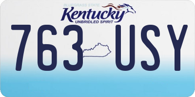 KY license plate 763USY