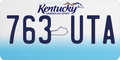 KY license plate 763UTA