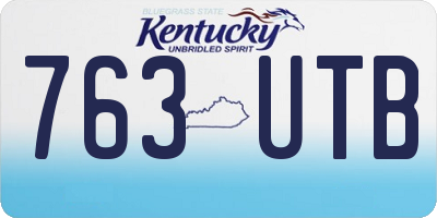 KY license plate 763UTB