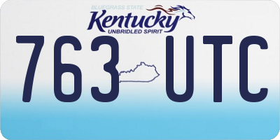 KY license plate 763UTC