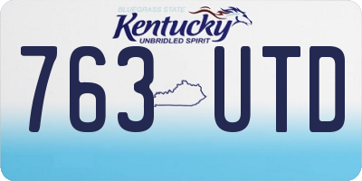 KY license plate 763UTD