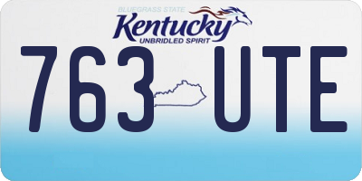 KY license plate 763UTE