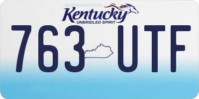 KY license plate 763UTF