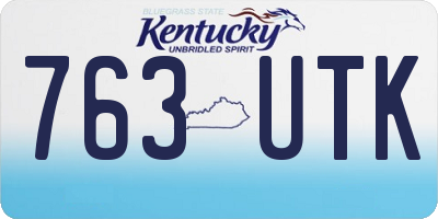 KY license plate 763UTK