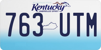 KY license plate 763UTM