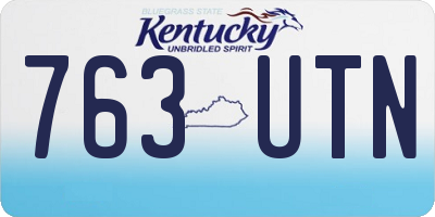 KY license plate 763UTN