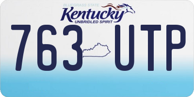KY license plate 763UTP