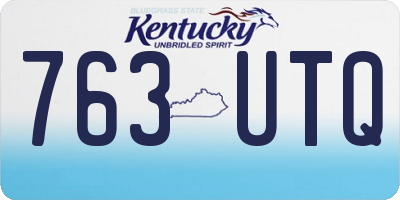 KY license plate 763UTQ