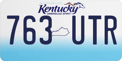 KY license plate 763UTR